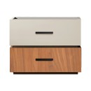 Κομοδίνο Sonlen pakoworld mdf σε καρυδί-μπεζ απόχρωση 60x40x44.5εκ
