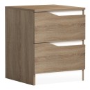 Κομοδίνο Verena pakoworld sonoma-λευκό 40x40x50εκ
