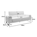 Καναπές Shea pakoworld 3θέσιος pu μαύρο-inox 198x80x87εκ