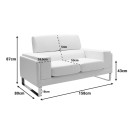 Καναπές Shea pakoworld 2θέσιος pu μαύρο-inox 158x80x87εκ