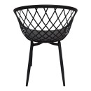 Πολυθρόνα Ezra pakoworld μαύρο pp-πόδι μαύρο μέταλλο 62.5x56x82εκ | Συσκευασία 4 τμχ