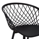 Πολυθρόνα Ezra pakoworld μαύρο pp-πόδι μαύρο μέταλλο 62.5x56x82εκ | Συσκευασία 4 τμχ