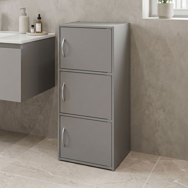 Ντουλάπι-στήλη Soline pakoworld ανοιχτό γκρι 40x34.5x90.5εκ