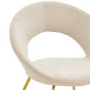 Καρέκλα Valentina pakoworld μπεζ βελούδο-χρυσό πόδι 65x60x82εκ | Συσκευασία 2 τμχ