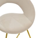 Καρέκλα Valentina pakoworld μπεζ βελούδο-χρυσό πόδι 65x60x82εκ | Συσκευασία 2 τμχ