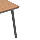 Τραπέζι Synergy pakoworld αλουμίνιο ανθρακί-plywood φυσικό 80x80x74εκ