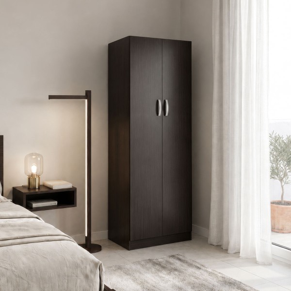 Ντουλάπα δίφυλλη Athos pakoworld σε wenge απόχρωση 60x42x180εκ