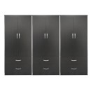Ντουλάπα εξάφυλλη με συρτάρια Athos pakoworld wenge 240x42x180εκ