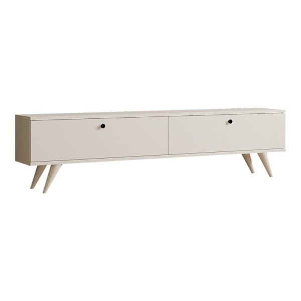 Έπιπλο τηλεόρασης Jate pakoworld σε λευκή απόχρωση 160x25x40εκ