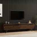 Έπιπλο τηλεόρασης Jate pakoworld σε καρυδί απόχρωση 160x25x40εκ