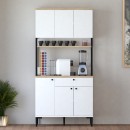 Ντουλάπια κουζίνας Lenner pakoworld λευκό-sonoma 90x45x184εκ