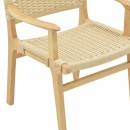 Πολυθρόνα Julien pakoworld ξύλο οξιάς φυσικό-έδρα φυσικό σχοινί 62x60x85εκ