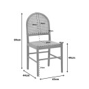 Καρέκλα Alessia pakoworld ξύλο οξιάς-rattan φυσικό 43x44x89εκ