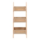 Ραφιέρα επιδαπέδια 3όροφη Scandy pakoworld mdf-rattan σε φυσική απόχρωση 44x37x110εκ