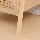 Ραφιέρα επιδαπέδια 3όροφη Scandy pakoworld mdf-rattan σε φυσική απόχρωση 44x37x110εκ