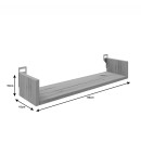 Ραφιέρα τοίχου Derva pakoworld σε λευκή απόχρωση 60x15x10cm