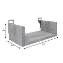 Ραφιέρα τοίχου Derva pakoworld σε cement γκρι απόχρωση 30x15x10cm