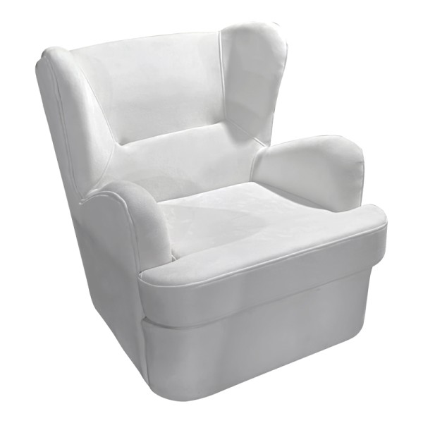 Πολυθρόνα Regalo pakoworld βελούδο σε λευκή απόχρωση 75x88x85εκ