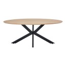 Τραπέζι Makrey pakoworld sonoma mdf- μαύρα μεταλλικά πόδια 180x90x75εκ