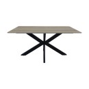 Τραπέζι Bethan pakoworld sonoma με γκρι mdf και μαύρο μέταλλο 160x80x75εκ