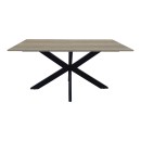 Τραπέζι Bethan pakoworld sonoma με γκρι mdf και μαύρο μέταλλο 180x90x75εκ