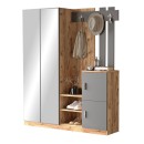 Έπιπλο εισόδου Doorse pakoworld μελαμίνης ανθρακί-oak 147.5x35x180εκ