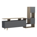 Σύνθετο σαλονιού Defry pakoworld sonoma-ανθρακί 177.5x31.5x110εκ