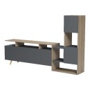 Σύνθετο σαλονιού Defry pakoworld sonoma-ανθρακί 177.5x31.5x110εκ