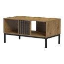 Τραπέζι σαλονιού Delanka pakoworld oak-μαύρο 92x50x46εκ