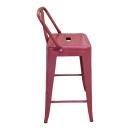 Σκαμπό μπαρ μεσαίου ύψους με πλάτη Utopia pakoworld terracotta 42x42x86εκ