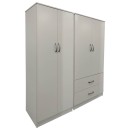 Ντουλάπα τετράφυλλη Athos pakoworld λευκή 160x42x180εκ