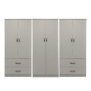 Ντουλάπα εξάφυλλη Athos pakoworld λευκή 240x42x180εκ
