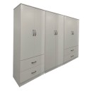 Ντουλάπα εξάφυλλη Athos pakoworld λευκή 240x42x180εκ