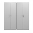 Ντουλάπα τετράφυλλη Athos Ι pakoworld λευκή 160x42x180εκ