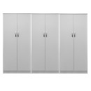 Ντουλάπα εξάφυλλη Athos ΙΙ pakoworld λευκή 240x42x180εκ