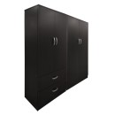 Ντουλάπα τετράφυλλη Athos pakoworld wenge 160x42x180εκ