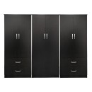 Ντουλάπα εξάφυλλη Athos pakoworld wenge 240x42x180εκ