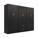 Ντουλάπα εξάφυλλη Athos Ι pakoworld wenge 240x42x180εκ