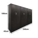 Ντουλάπα εξάφυλλη Athos pakoworld wenge 240x42x180εκ