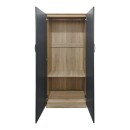 Ντουλάπα τετράφυλλη Athos pakoworld sonoma-ανθρακί 160x42x180εκ
