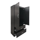 Ντουλάπα εξάφυλλη με πατάρι Athos pakoworld wenge 240x42x240εκ
