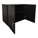 Ντουλάπα εξάφυλλη με πατάρι Athos pakoworld wenge 240x42x240εκ