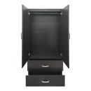 Ντουλάπα εξάφυλλη με πατάρι Athos I pakoworld wenge 240x42x240εκ