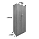 Ντουλάπα εξάφυλλη με πατάρι Athos I pakoworld wenge 240x42x240εκ