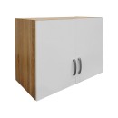 Ντουλάπα τετράφυλλη με πατάρι Athos pakoworld sonoma-λευκή 160x42x240εκ