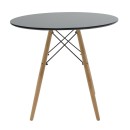 Τραπέζι Julita pakoworld MDF μαυρο-πόδια σε φυσική απόχρωση Φ80x73εκ