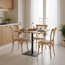 Τραπέζι Nerobian pakoworld mdf σε sonoma απόχρωση 70x70x75εκ
