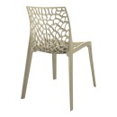 Καρέκλα στοιβαζόμενη Hush pakoworld pp σε cappuccino απόχρωση 41x53x80.5εκ