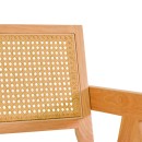 Πολυθρόνα Winslow pakoworld rubberwood σε φυσική απόχρωση-ύφασμα λευκό 51x54x80εκ | Συσκευασία 2 τμχ