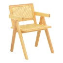 Πολυθρόνα Winslow pakoworld rubberwood-rattan σε φυσική απόχρωση 51x54x80εκ | Συσκευασία 2 τμχ